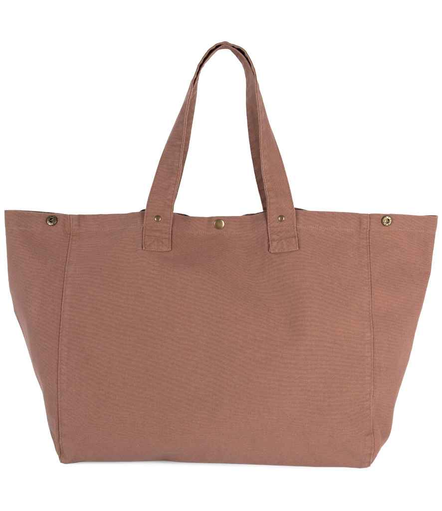 Kimood Faded Cotton Shopper - Washed Santal Brown