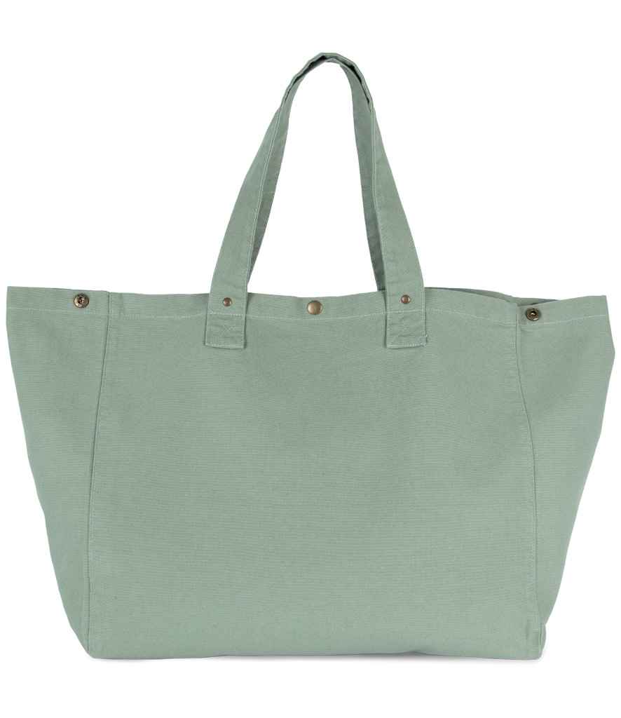 Kimood Faded Cotton Shopper - Washed Water Green