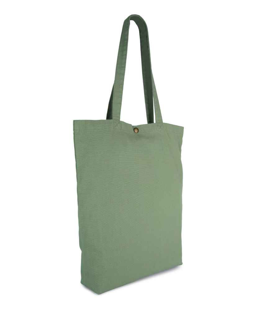 Kimood Washed Cotton Tote Bag - Washed Green Clay