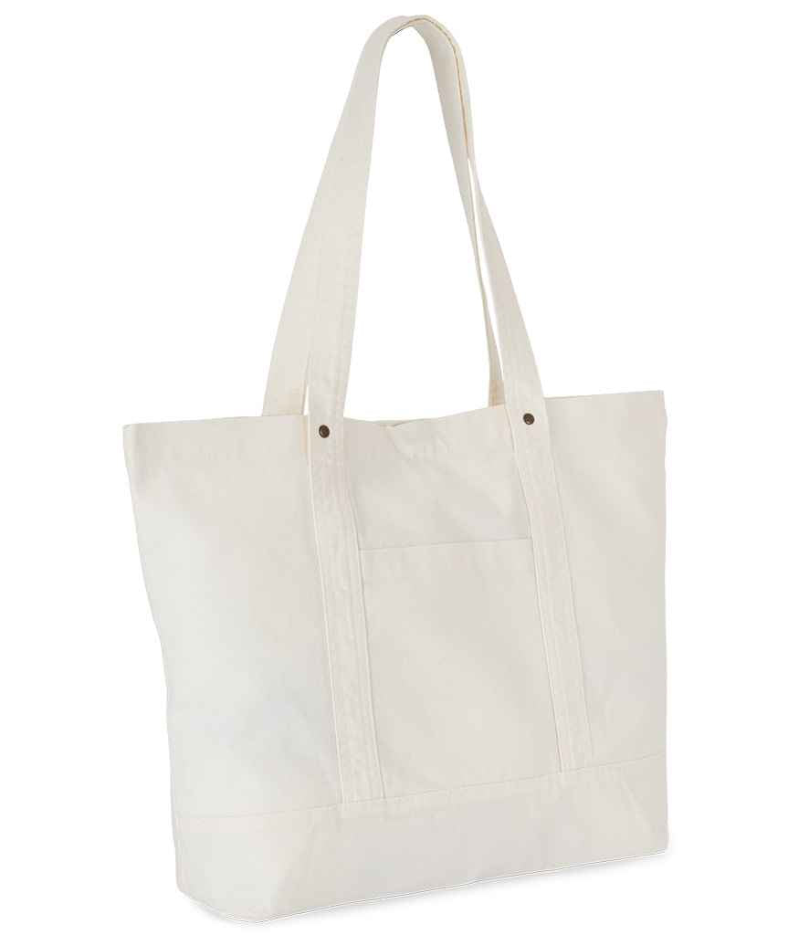 Kimood Washed Cotton Shopper Bag - Washed Ivory