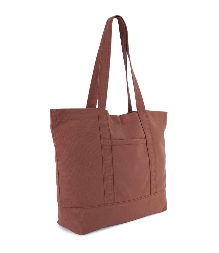 Kimood Washed Cotton Shopper Bag - Washed Russet