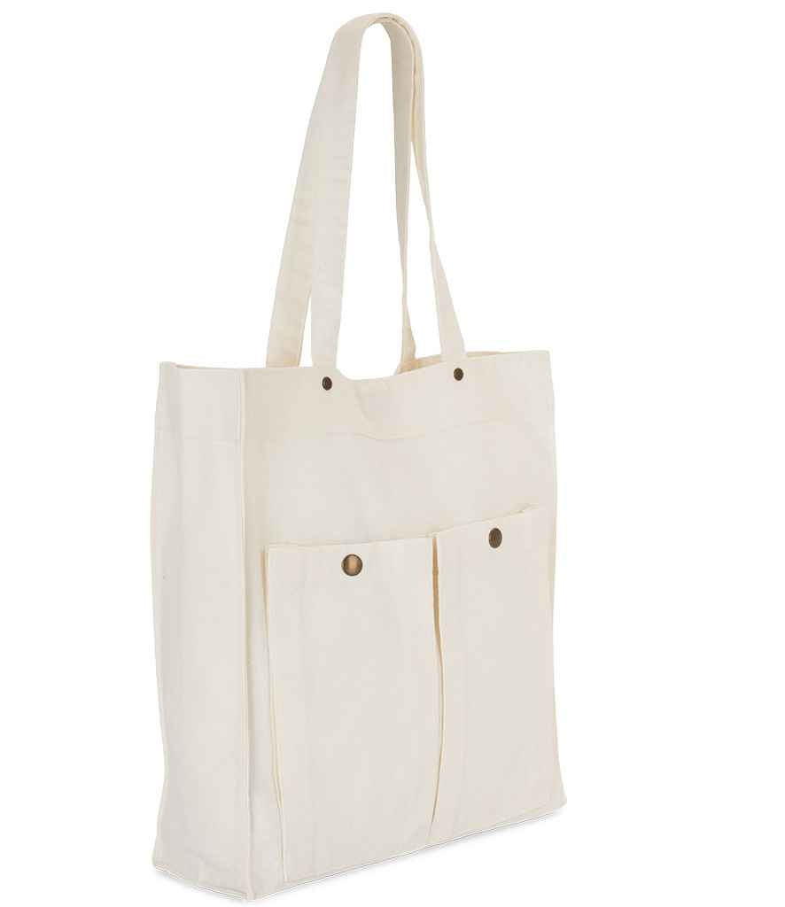 Kimood Washed Cotton Bag with Pockets - Washed Ivory