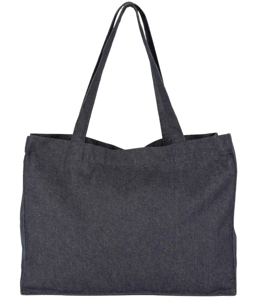 Kimood Large Recycled Cotton Denim Look Shopping Bag - Recycled Denim