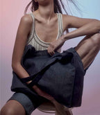 Kimood Large Recycled Cotton Denim Look Shopping Bag - Recycled Denim