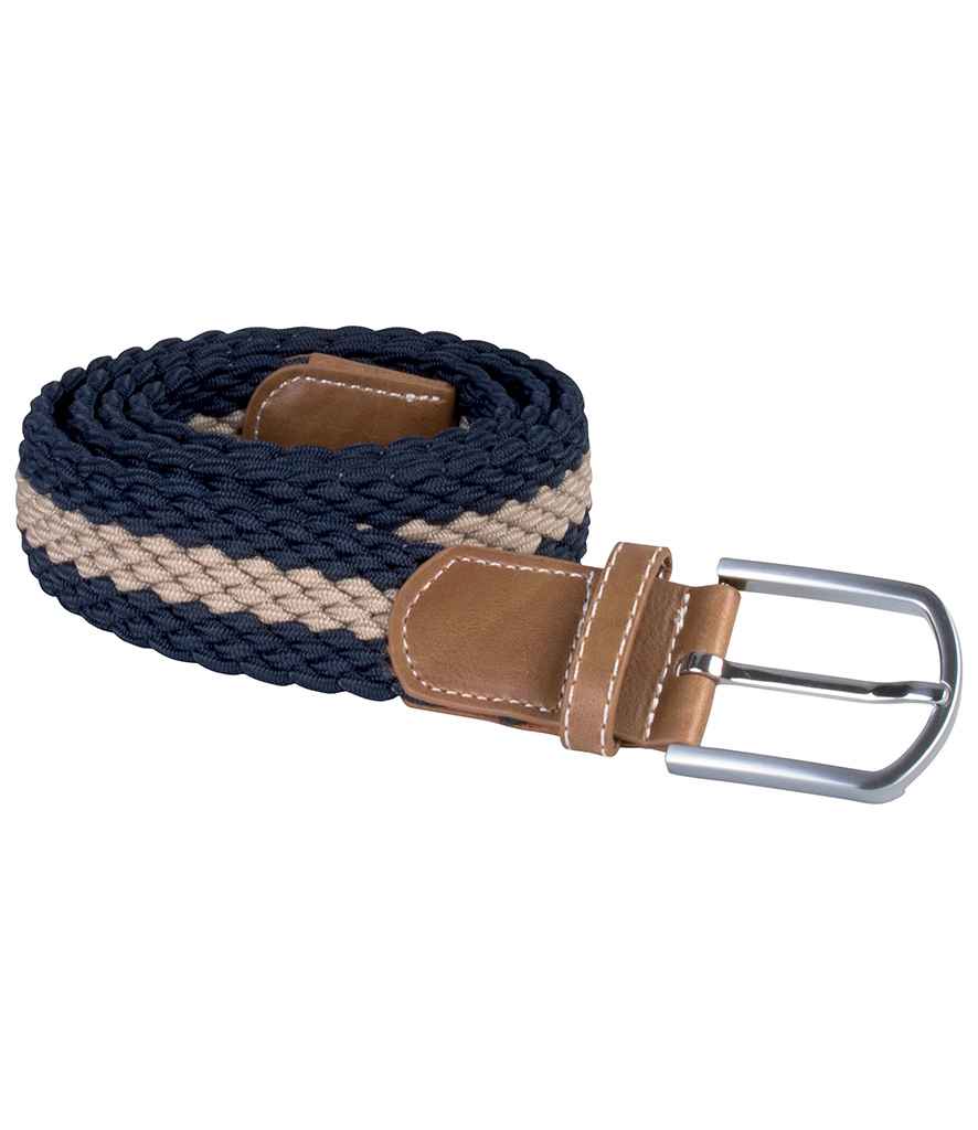 K-UP Braided Elasticated Belt - Navy/Beige