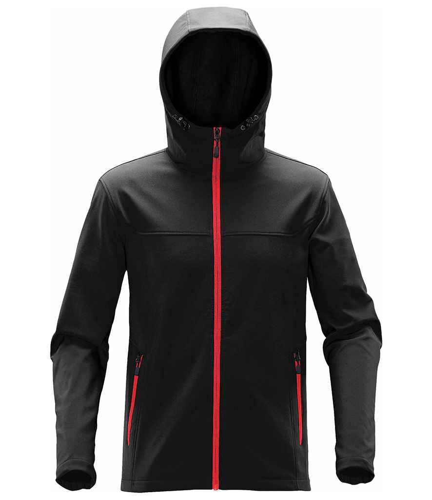 Stormtech Orbiter Hooded Soft Shell Jacket - Black/Bright Red