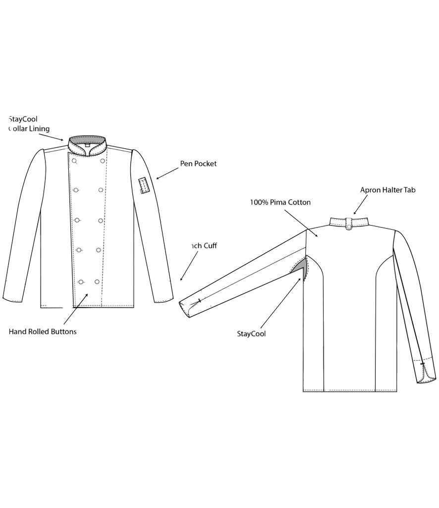 Le Chef Long Sleeve Luxe Jacket - White