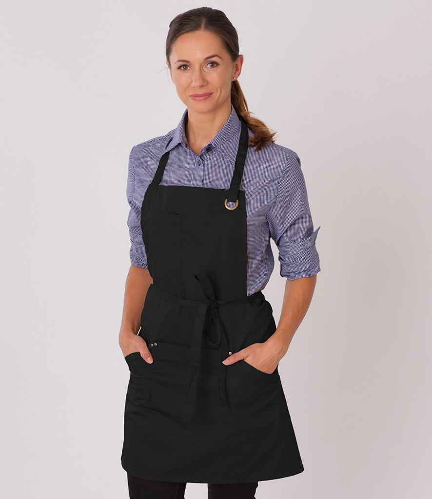 Le Chef Utility Bib Apron - Black
