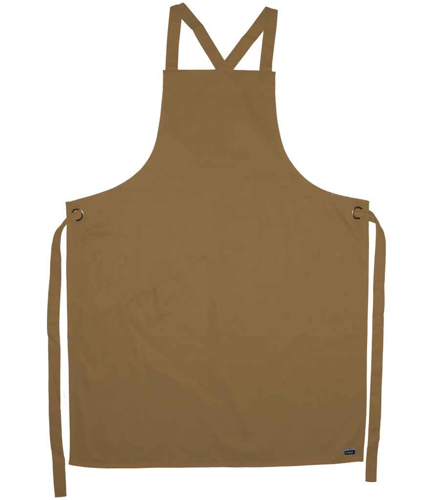 Le Chef Crossover Bib Apron - Khaki