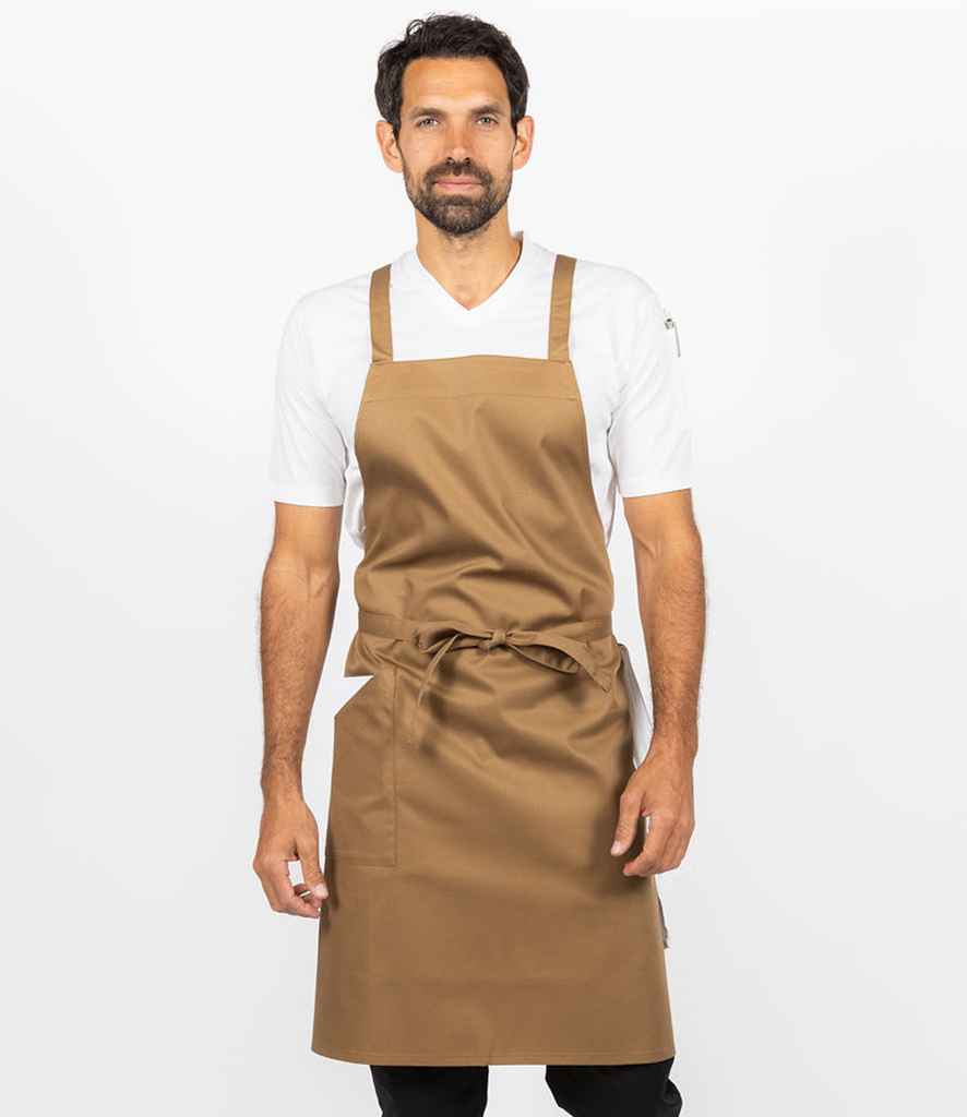 Le Chef Crossover Bib Apron - Khaki