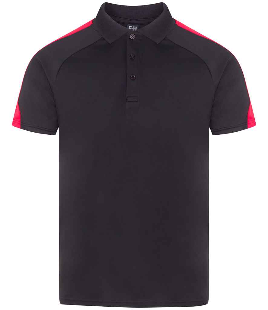 Finden + Hales Team Polo Shirt - Black/Red