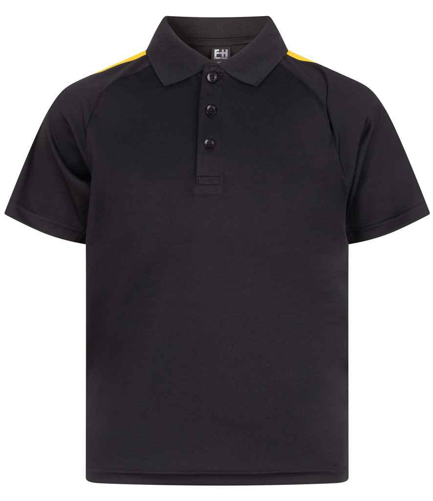 Finden + Hales Kids Team Polo Shirt - Black/Gold