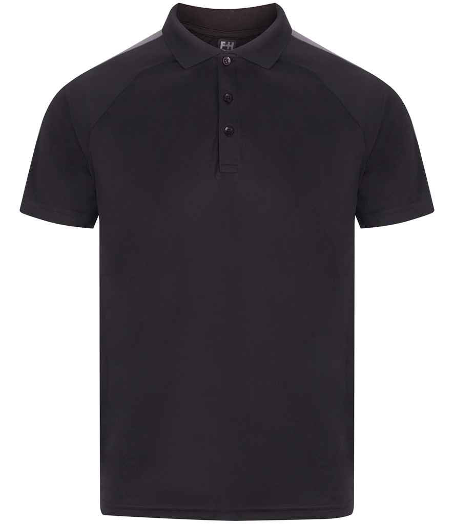 Finden + Hales Kids Team Polo Shirt - Black/Gunmetal
