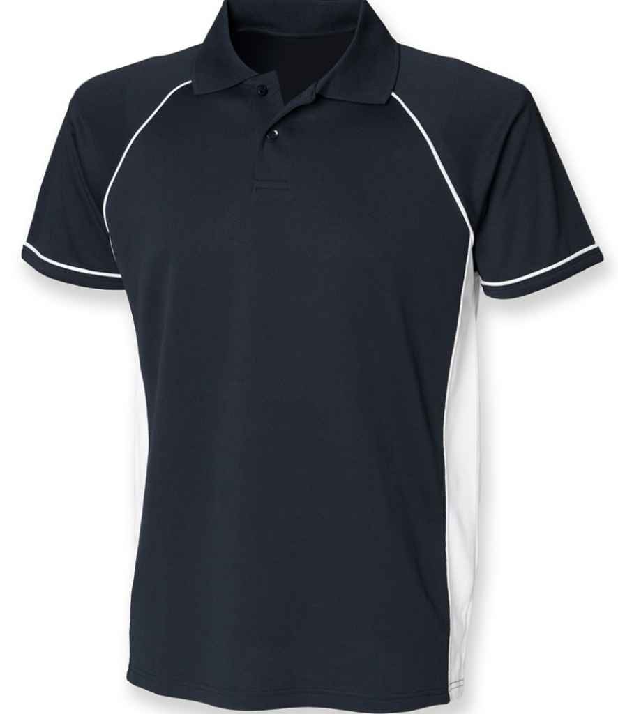 Finden + Hales Performance Panel Polo Shirt - Navy/White