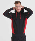 Finden + Hales Contrast Hooded Sweatshirt - Black/Red