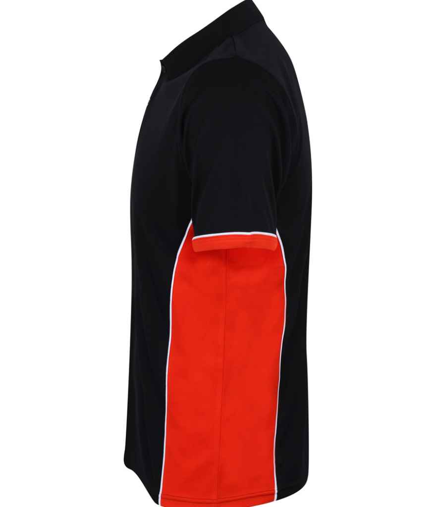 Finden + Hales Contrast Panel Polo Shirt - Black/Red