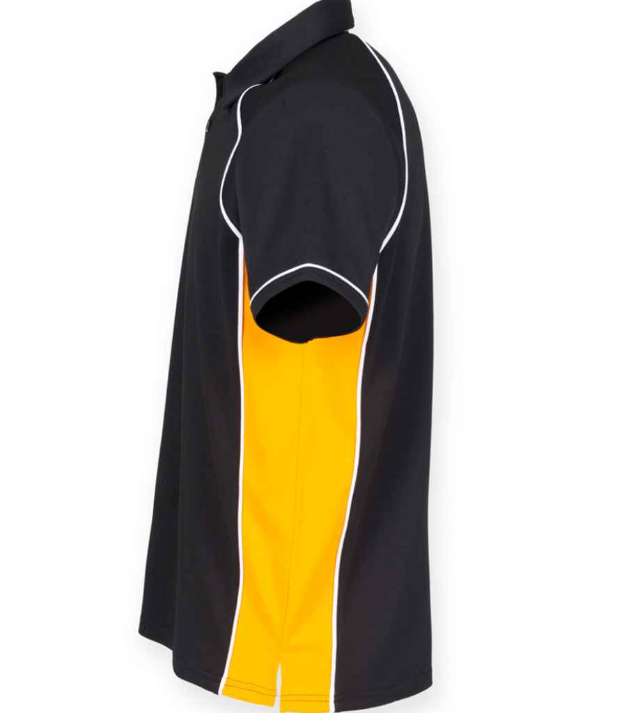 Finden + Hales Performance Piped Polo Shirt - Black/Amber/White