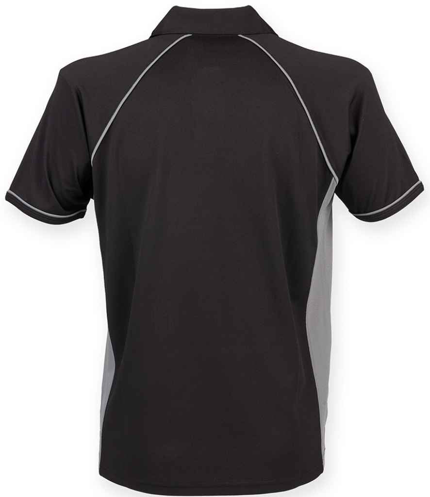 Finden + Hales Performance Piped Polo Shirt - Black/Grey