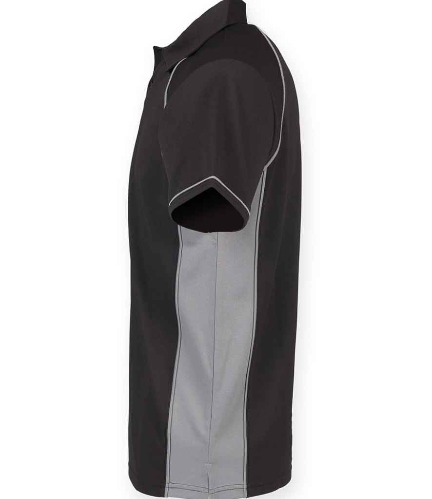 Finden + Hales Performance Piped Polo Shirt - Black/Grey