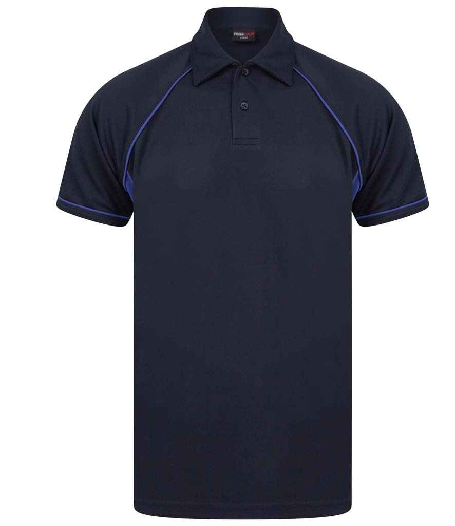 Finden + Hales Kids Performance Piped Polo Shirt - Navy/Royal Blue/Royal Blue