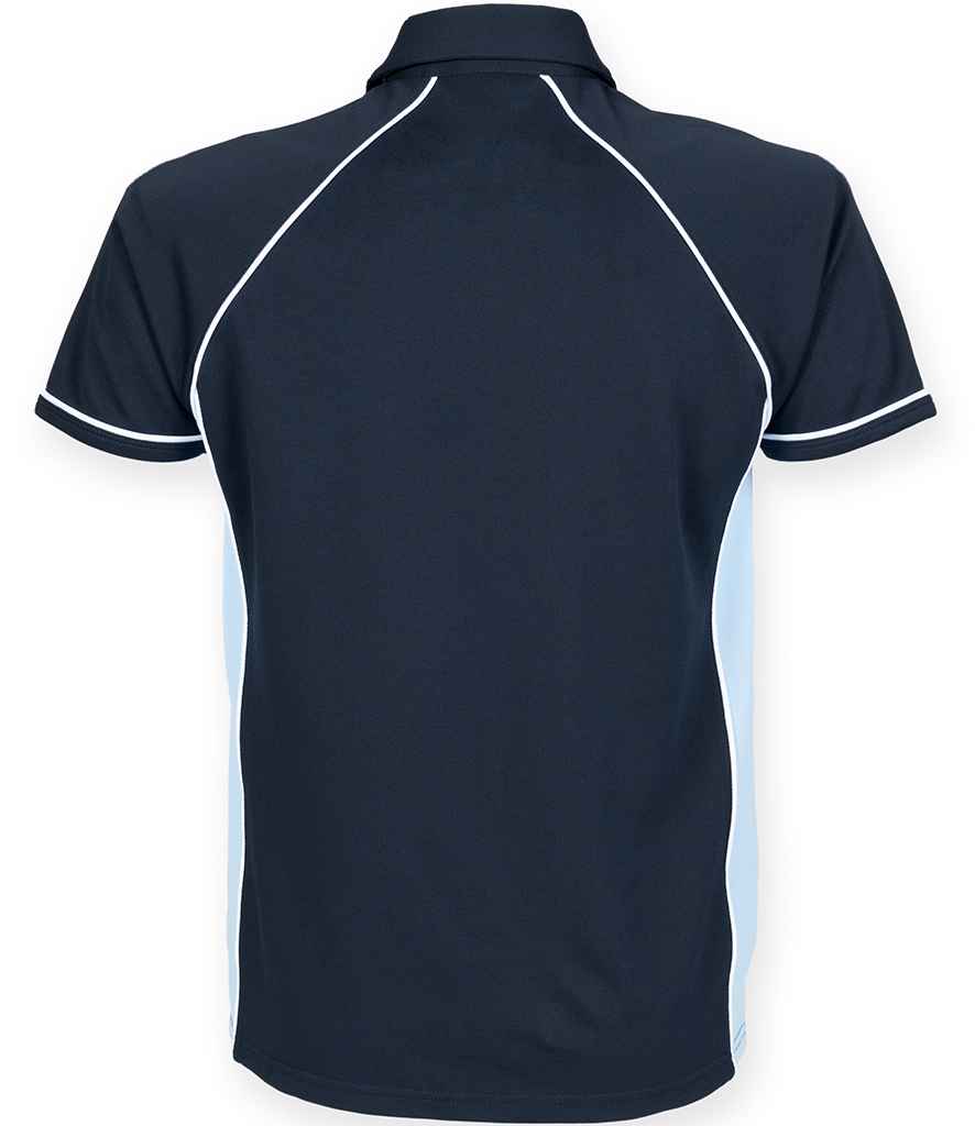 Finden + Hales Kids Performance Piped Polo Shirt - Navy/Sky Blue/White