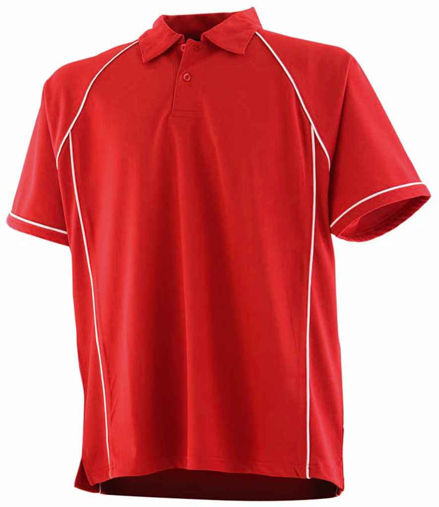 Finden + Hales Kids Performance Piped Polo Shirt - Red/White
