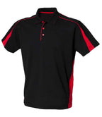 Finden + Hales Club Poly/Cotton Piqué Polo Shirt - Black/Red