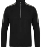 Finden + Hales Contrast Zip Neck Midlayer Top - Black/Gunmetal