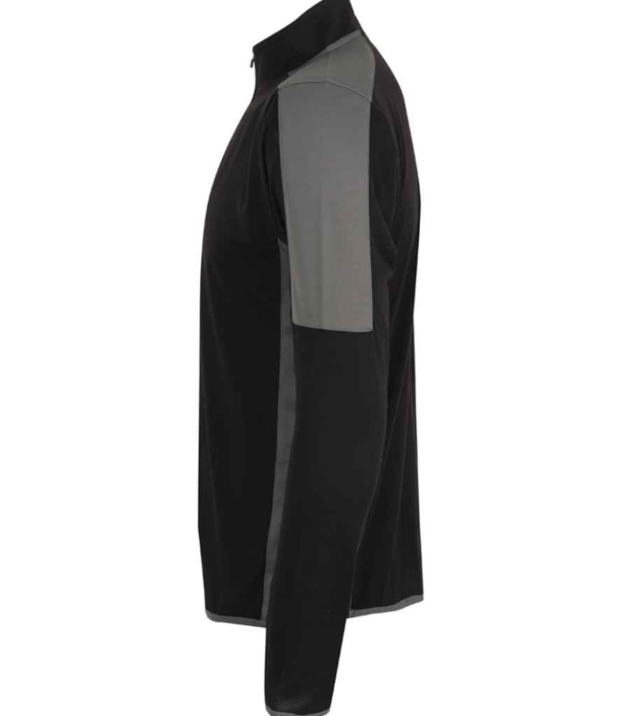Finden + Hales Contrast Zip Neck Midlayer Top - Black/Gunmetal