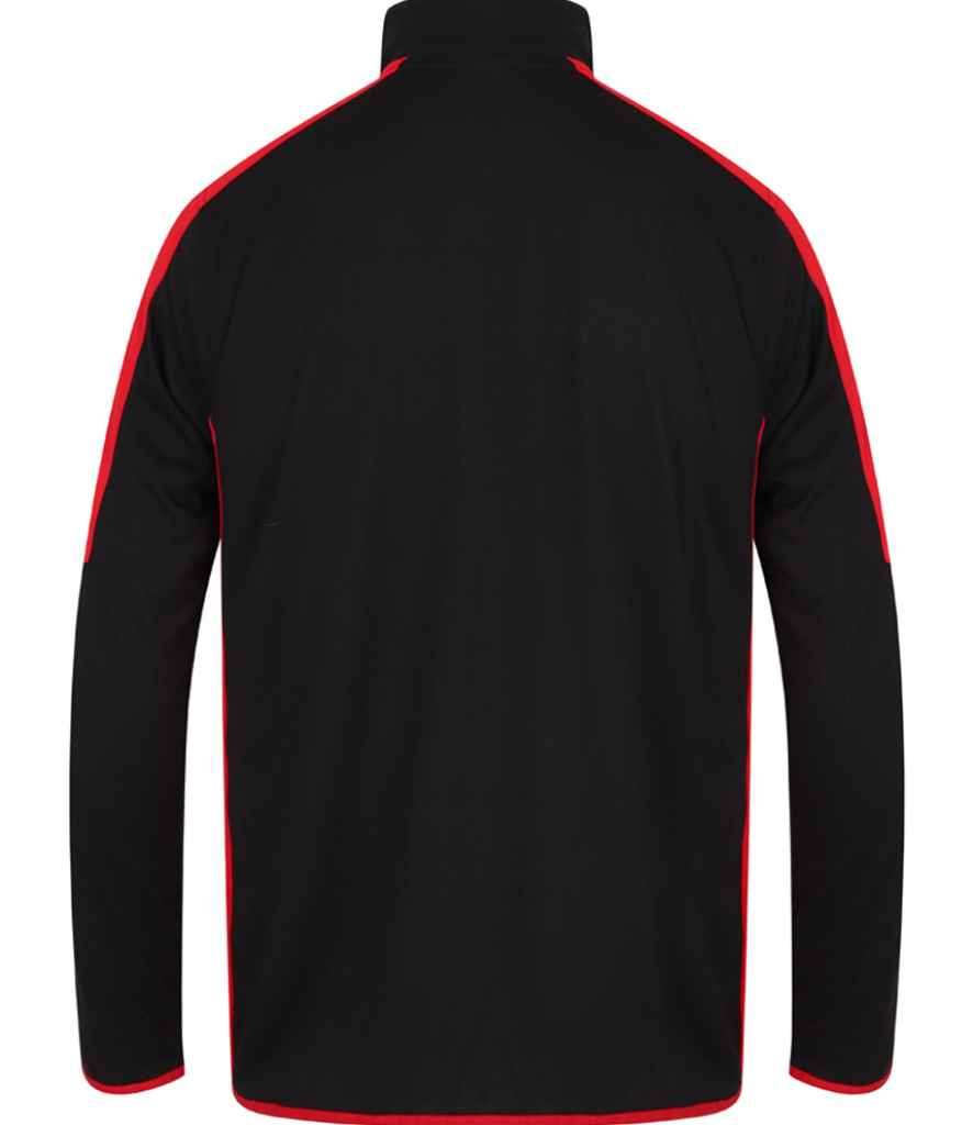 Finden + Hales Contrast Zip Neck Midlayer Top - Black/Red