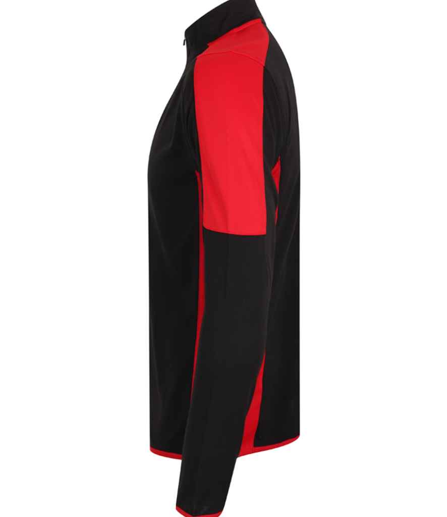 Finden + Hales Contrast Zip Neck Midlayer Top - Black/Red