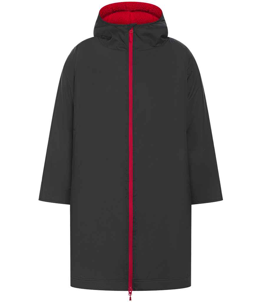 Finden + Hales Adults All Weather Robe - Black/Red
