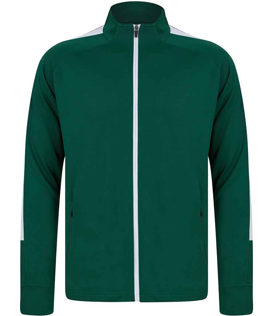Finden + Hales Kids Knitted Tracksuit Top - Bottle Green/White
