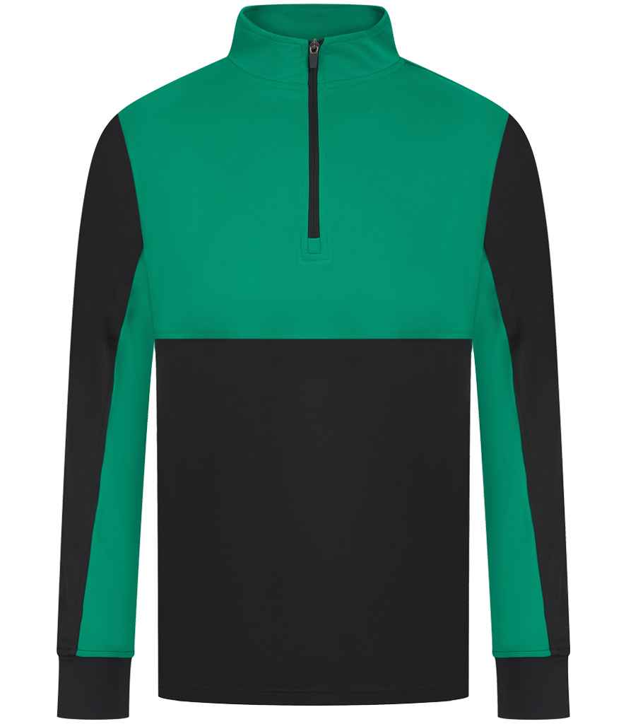 Finden + Hales 1/4 Zip Tracksuit Top - Black/Emerald