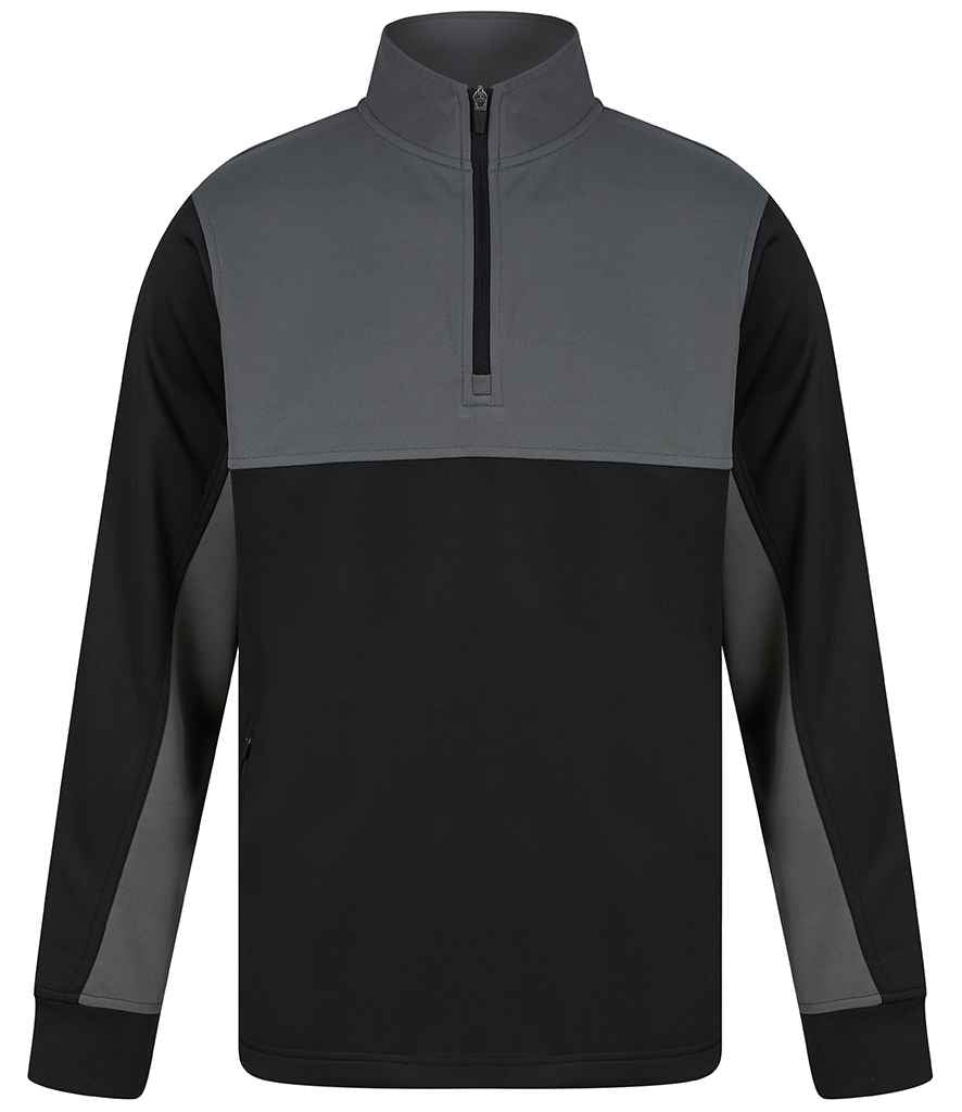 Finden + Hales 1/4 Zip Tracksuit Top - Black/Gunmetal
