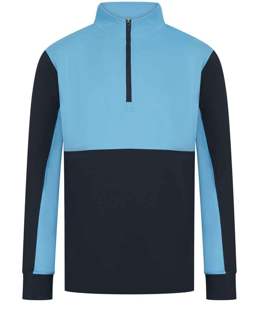 Finden + Hales 1/4 Zip Tracksuit Top - Navy/Sky blue