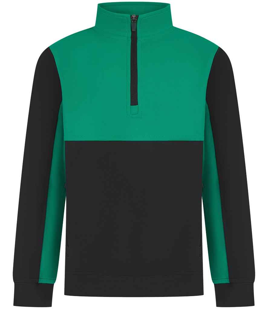 Finden + Hales Kids 1/4 Zip Tracksuit Top - Black/Emerald