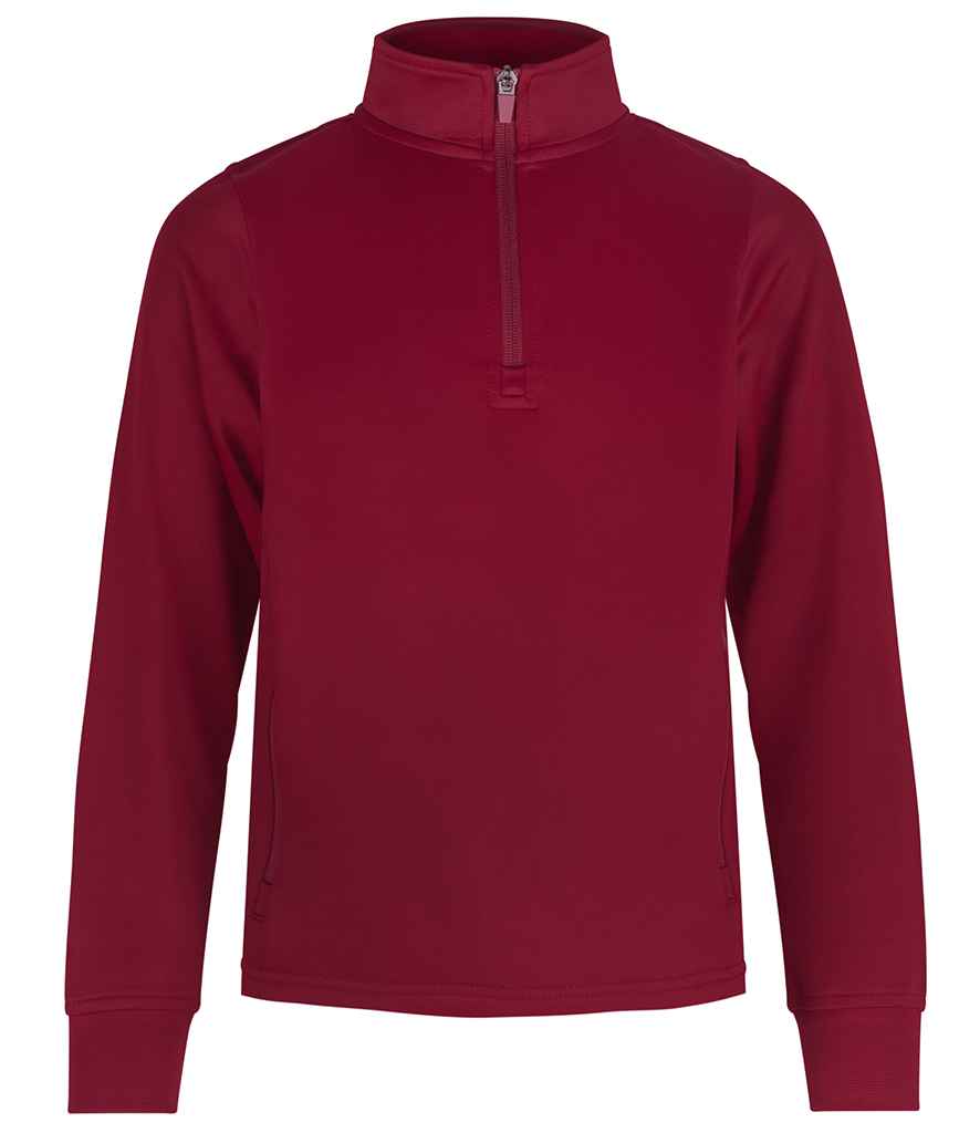 Finden + Hales Kids 1/4 Zip Tracksuit Top - Burgundy/Burgundy