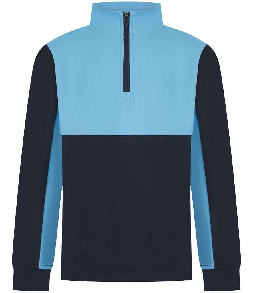 Finden + Hales Kids 1/4 Zip Tracksuit Top - Navy/Sky blue