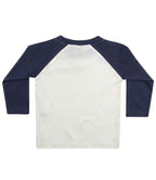 Larkwood Baby/Toddler Long Sleeve Baseball T-Shirt - White/Navy