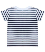 Larkwood Baby/Toddler Striped Crew Neck T-Shirt - White/Oxford Navy