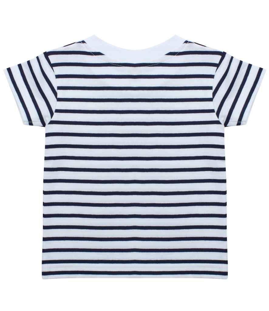 Larkwood Baby/Toddler Striped Crew Neck T-Shirt - White/Oxford Navy