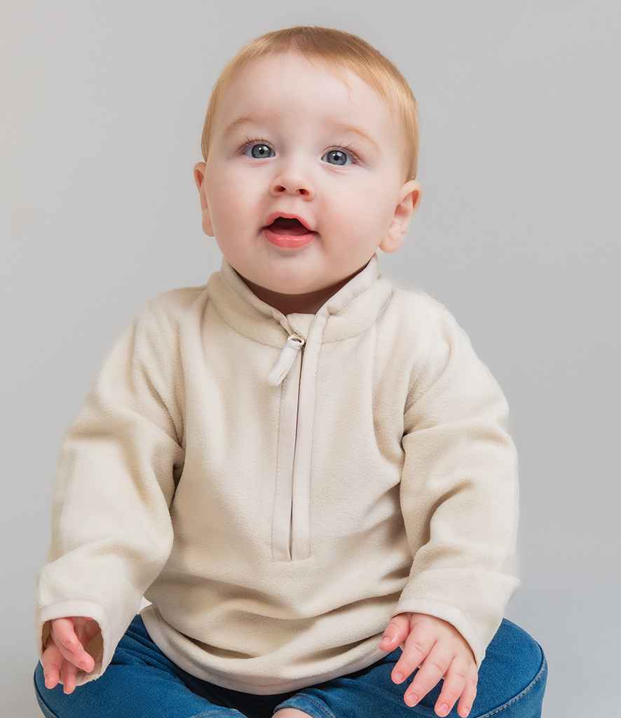 Larkwood Kids 1/2 Zip Lightweight Fleece - Light Stone