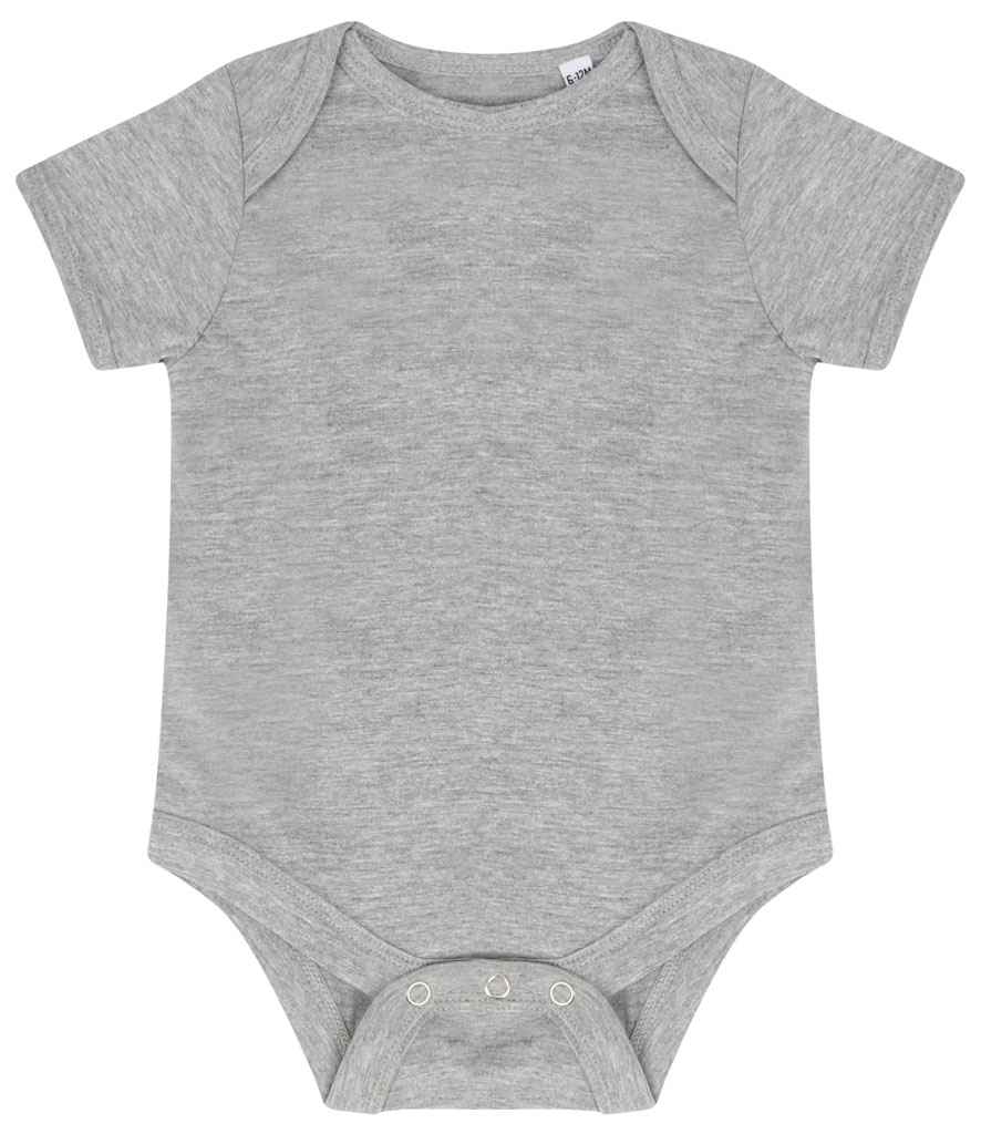 Larkwood Essential Short Sleeve Baby Bodysuit - Heather Grey