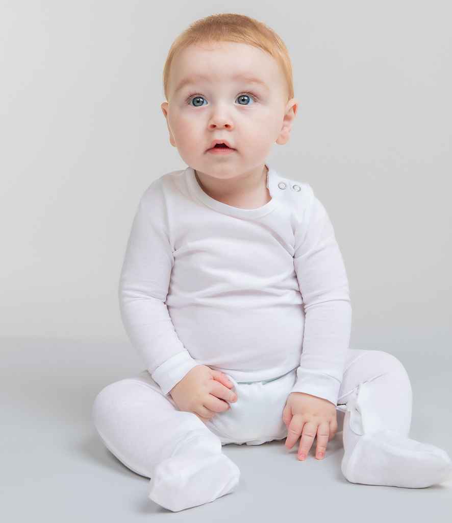Larkwood Organic Baby Sleepsuit - White