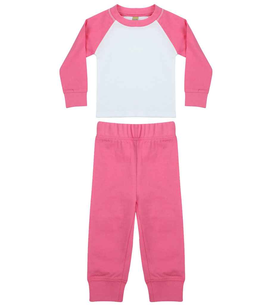 Larkwood Baby/Toddler Pyjamas - Candyfloss Pink/White