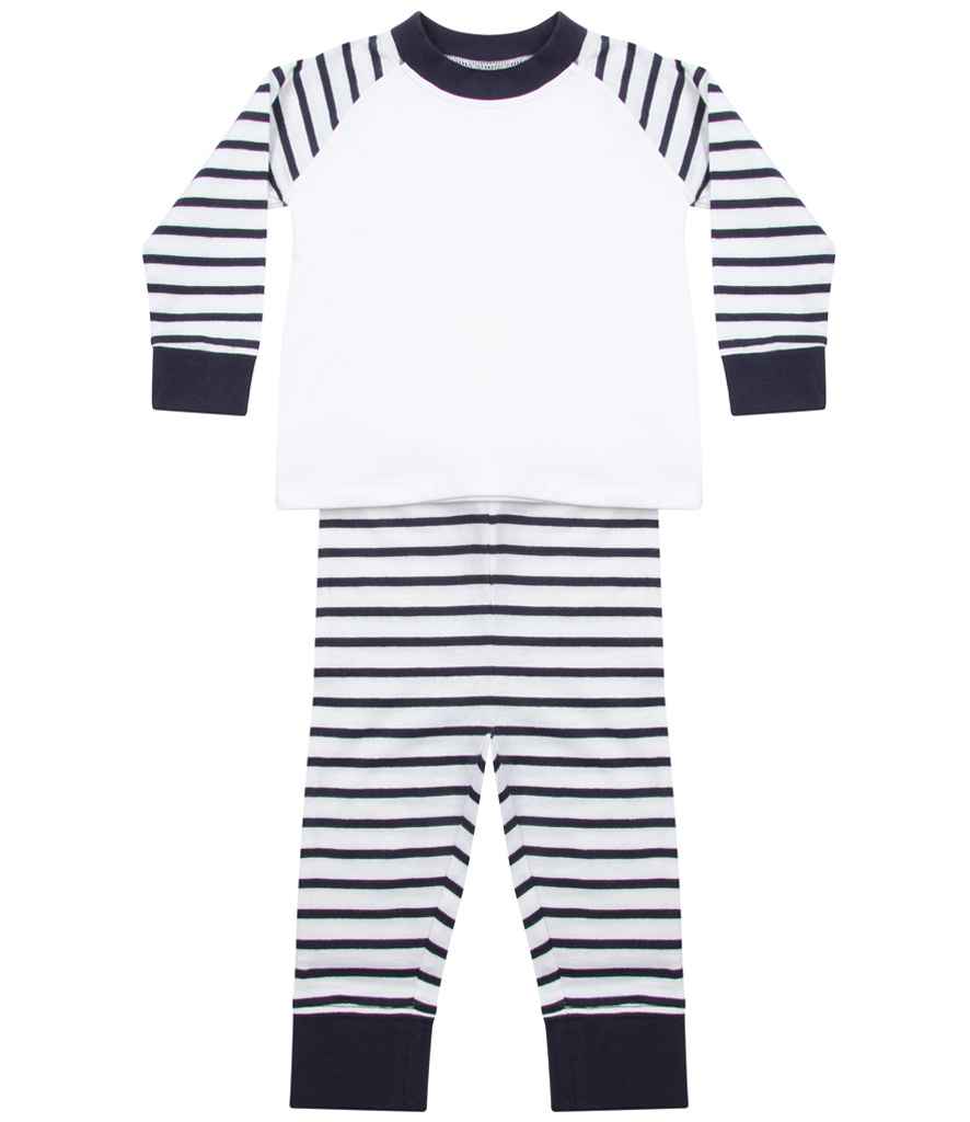 Larkwood Baby/Toddler Striped Pyjamas - Navy/White