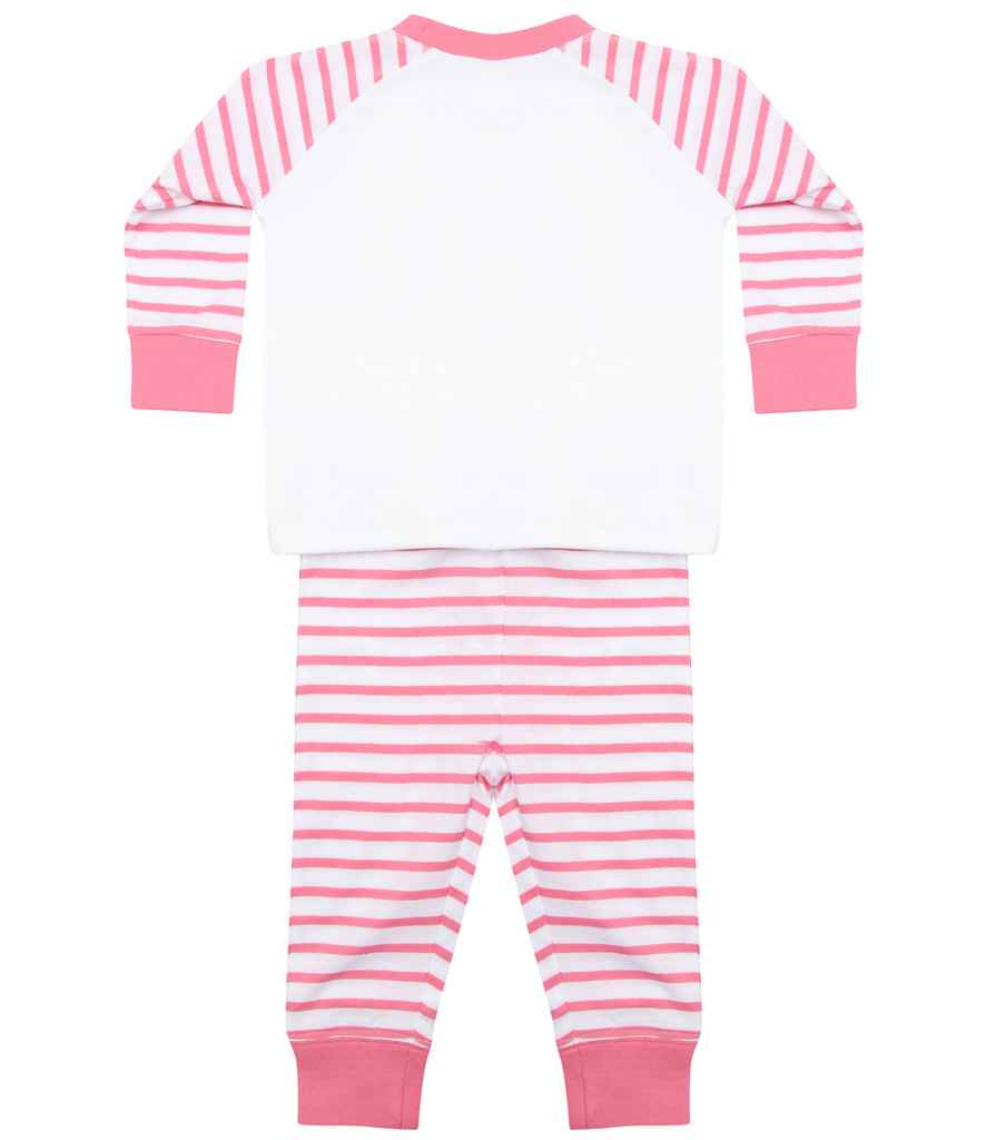 Larkwood Baby/Toddler Striped Pyjamas - Pink/White