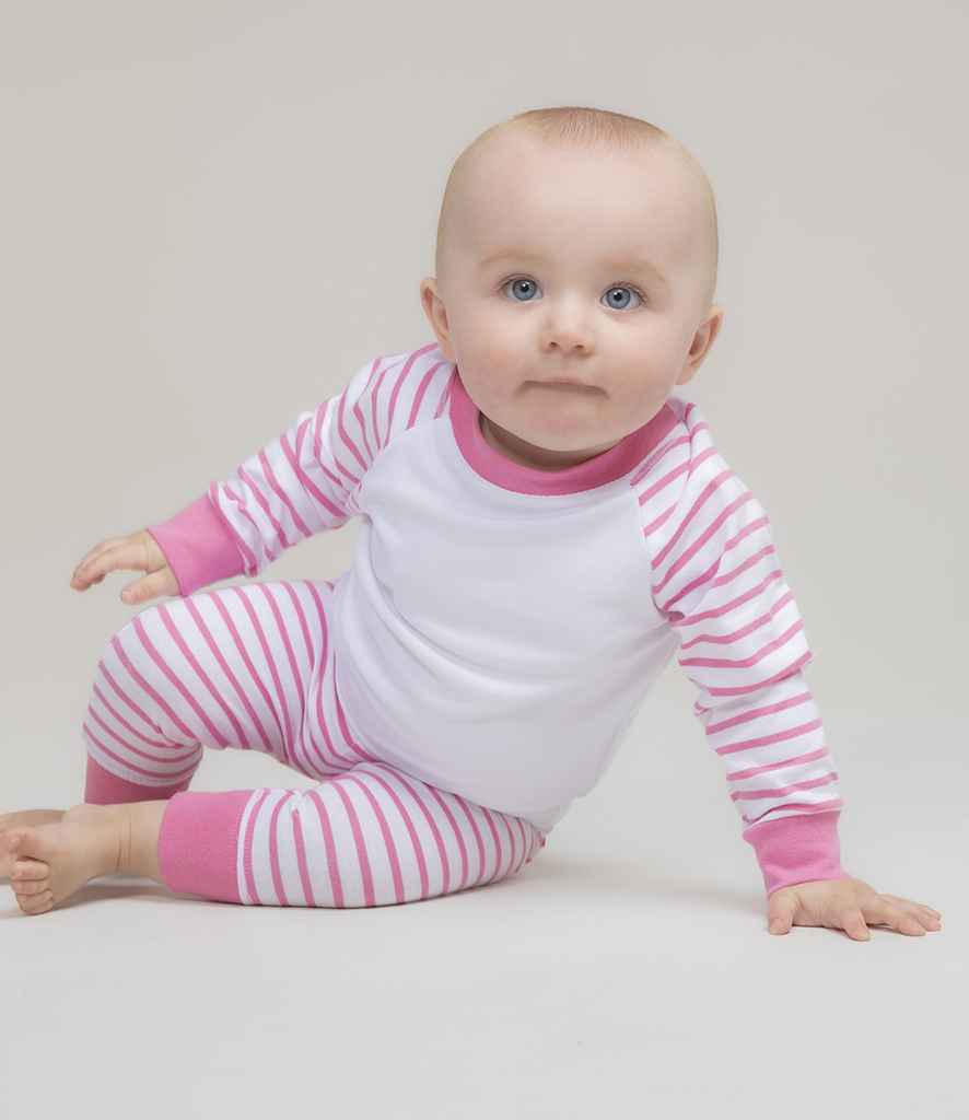 Larkwood Baby/Toddler Striped Pyjamas - Pink/White