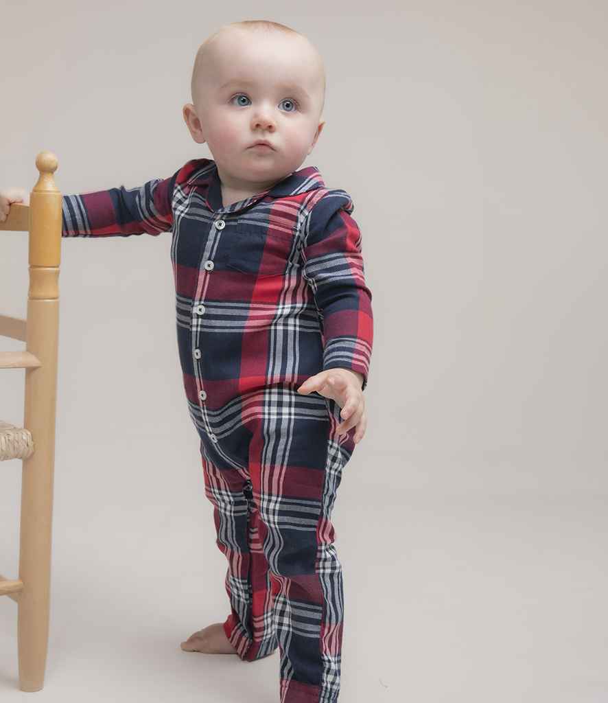 Larkwood Baby/Toddler Tartan All In One - Red/Navy